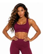 Wine Burgundy Women's Sports Bra - Premium Activewear