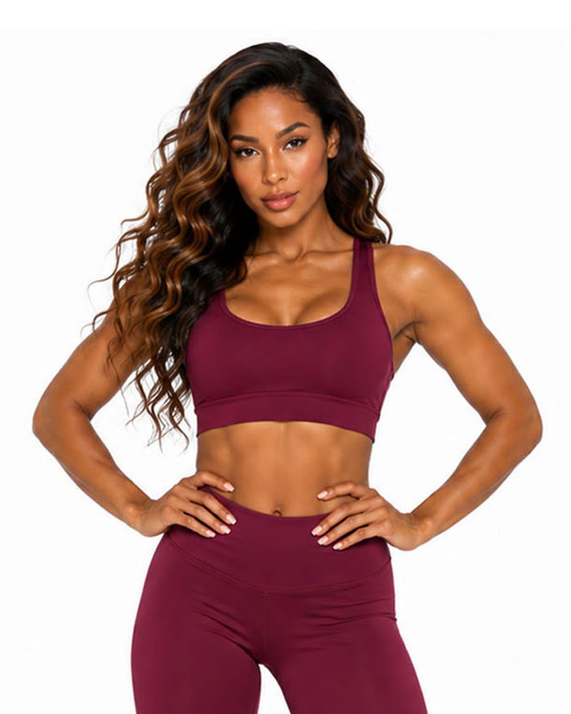 sdffsdfd Wine Burgundy Women's Sports Bra - Premium Activewear - Image 1