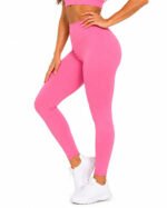 Women's Pink Leggings - High-Waisted Leggings – Activewear - Image 3
