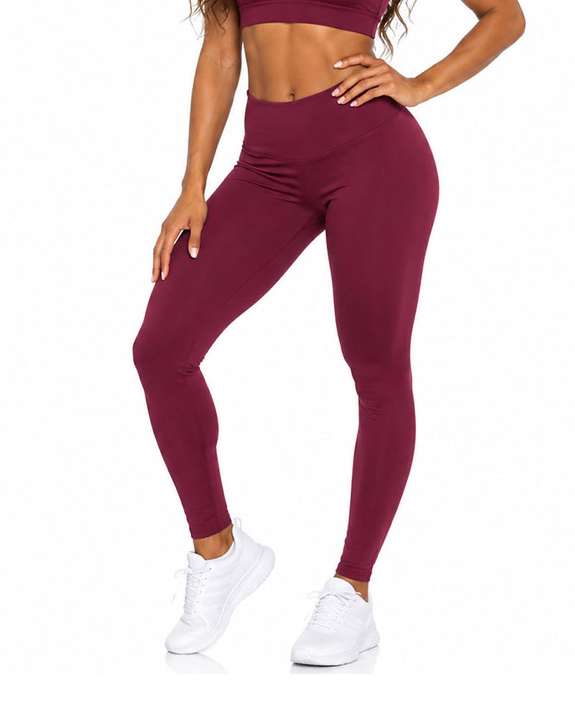 ssdad Wine Burgundy Women's Leggings- High-Waisted Leggings – Activewear - Image 1