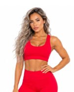 Women's Red Sports Bra – Activewear Workout Top