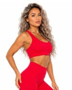 Women's Red Sports Bra – Activewear Workout Top - Image 3